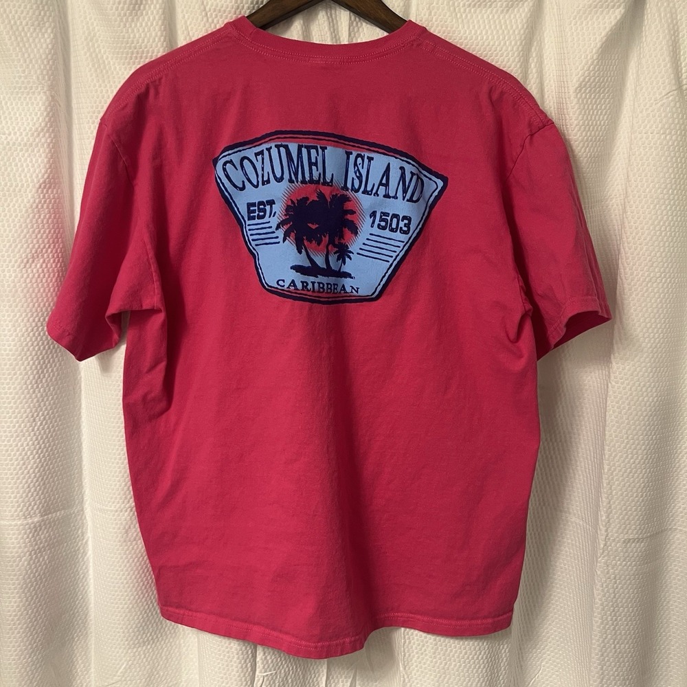 Cozumel Mexico Palm Trees Pink Short Sleeve T-Shirt Adult Size XL‎ - NWOT - Picture 4 of 5